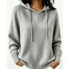 Hooded Knitted Hoodie Women's Autumn/Winter Hoodie Drawstring Pocket Sweater Women's Casual Solid Color Women