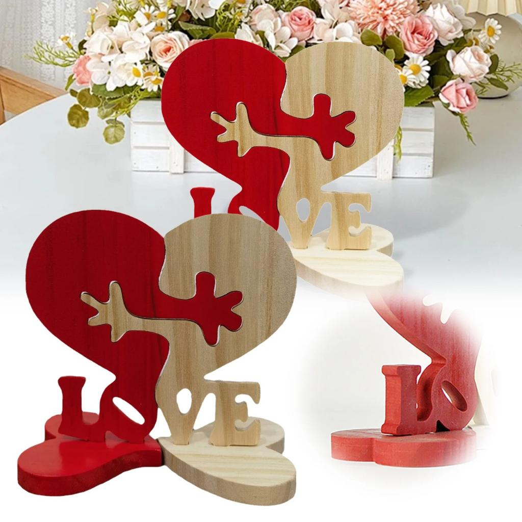 Urocza Drewniana Ozdoba Serce Romantyczny Dekor Tematyczny Miłość Słodkie Przytulasy Inspirowany Rękodzieło Idealny Romantyczny Prezent dla Par