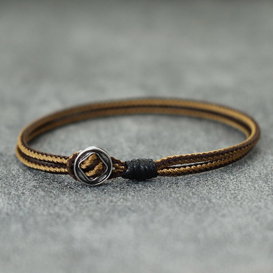 2mm Handmade Antique Rope Bracelet Simple Easy Hook Mens Armband Braclet