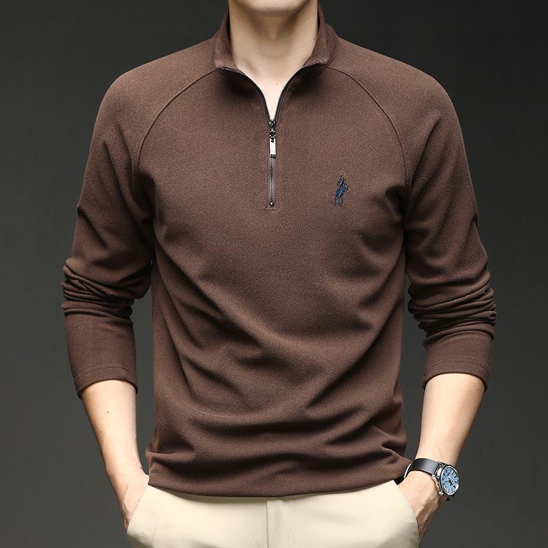 Men's Double-Sided Fleece Half-Zip Stand Collar Sweatshirt - 2025 Autumn/Winter Trend