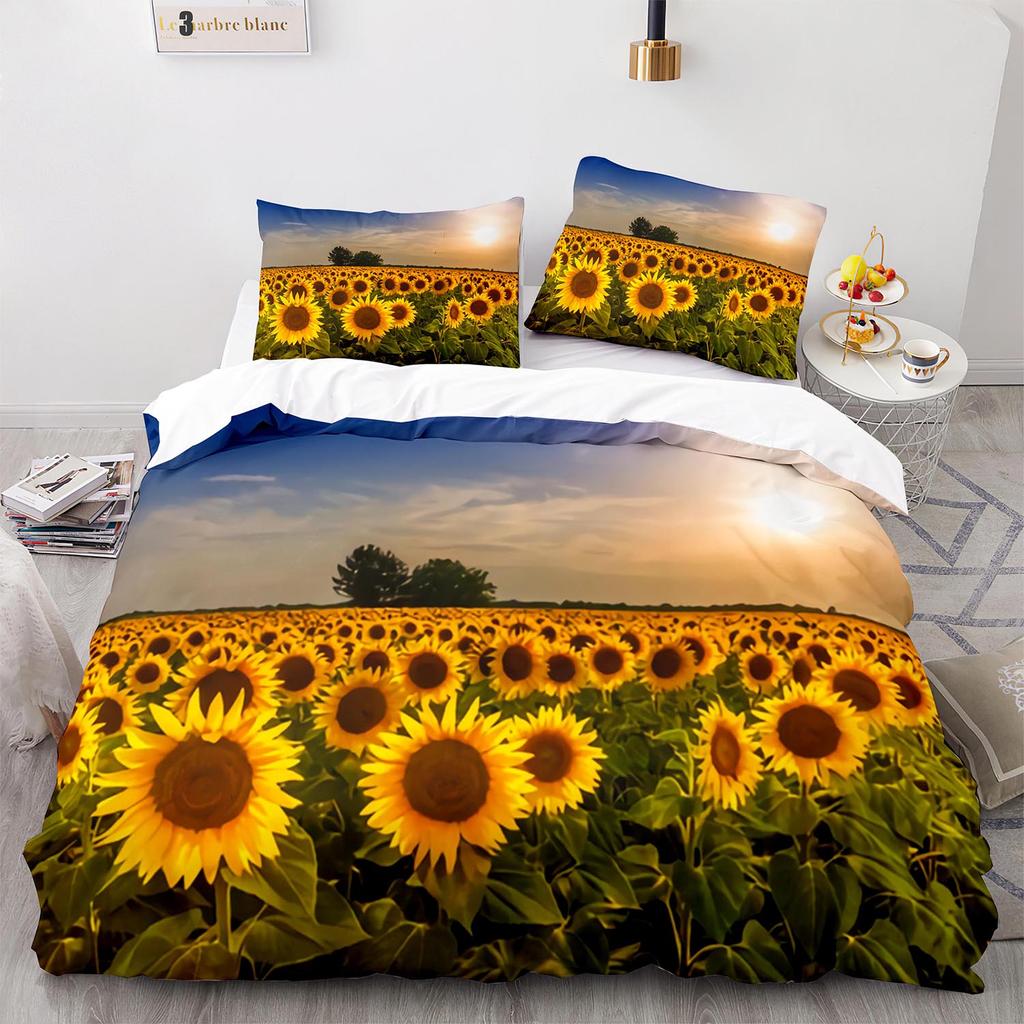 Sunflower Bedding Set Single Twin Full Queen King Size Sun Flower Bed Set Teenager Bedroom Duvetcover Sets 3D Prin New
