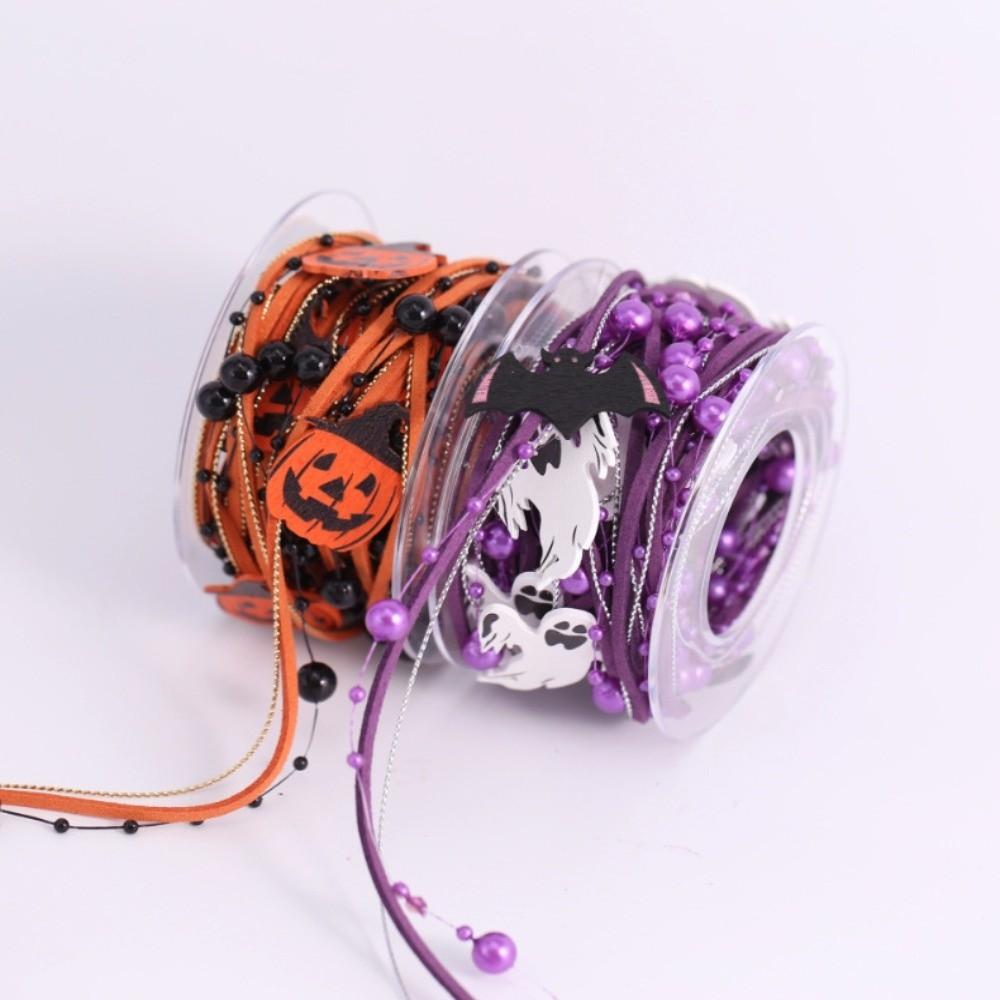 Ghost Halloween Packaging Gift Box Ribbon Beads DIY Ribbon Strips  Party Decor