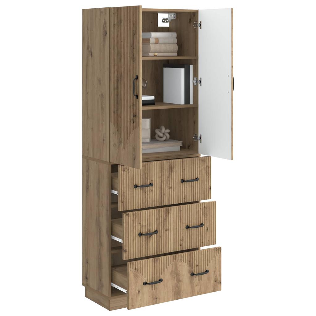2 Piece Cabinet Set Artisan Oak Finish 66 x 34.5 x 87 cm Particleboard