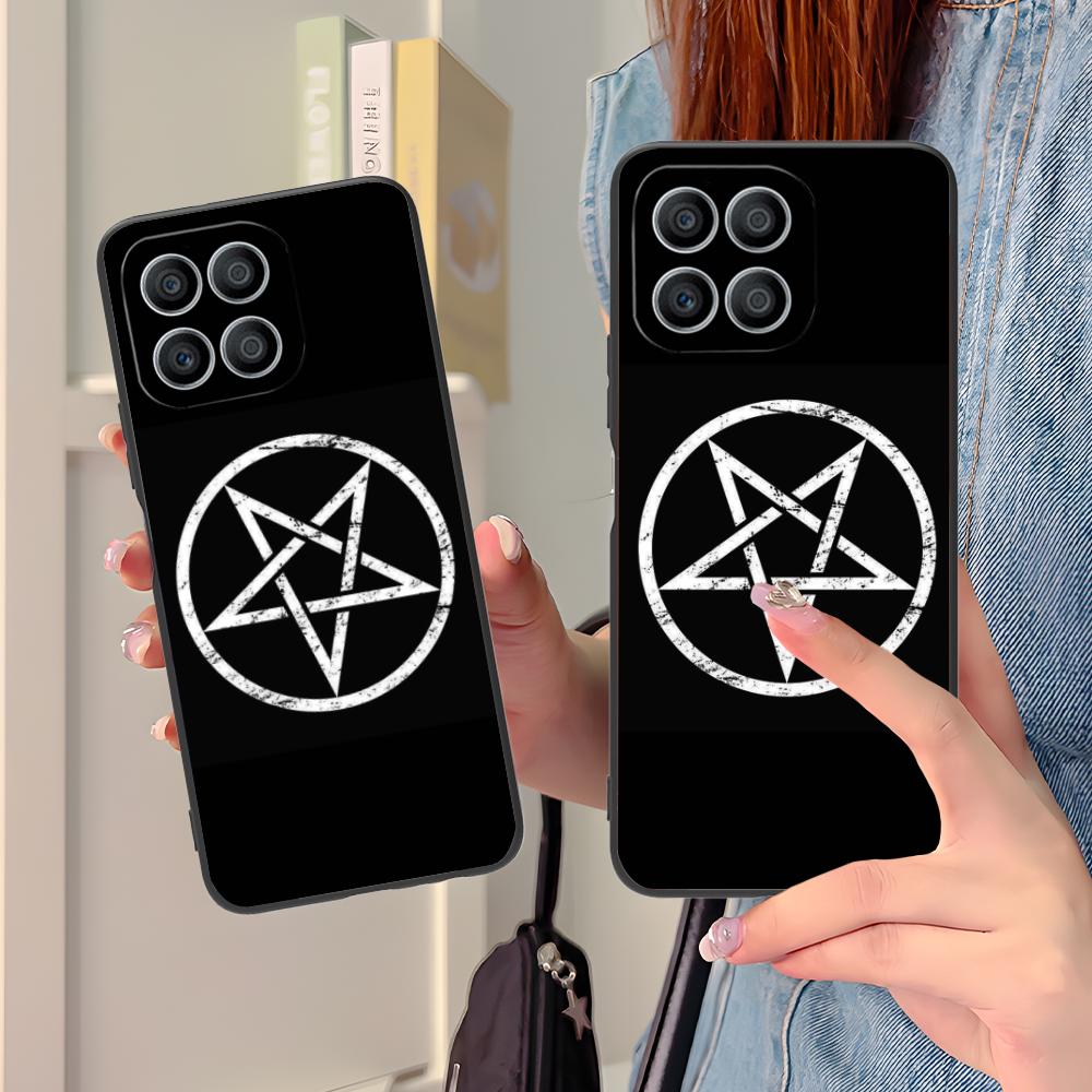 Aesthetic Pentagram Phone Case for Honor 90 80 70 60 50 30 20 10 9 8 7 Pro S SE Lite 5G Soft TPU Shockproof Cover