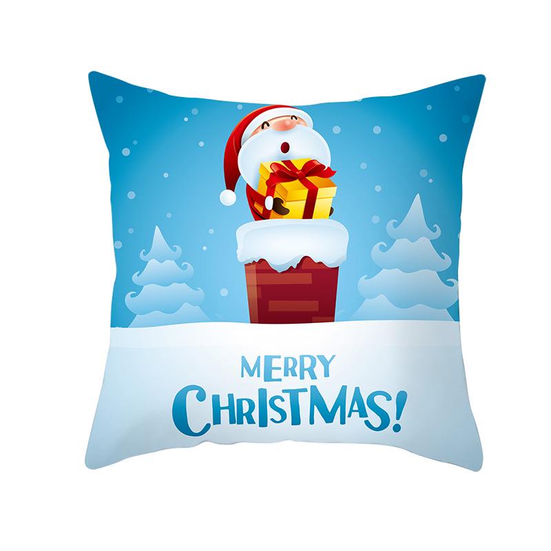 Weihnachtsmann Schneemann Elch Kissenbezug Festlich Zuhause Sofa Kissen Kissenbezug
