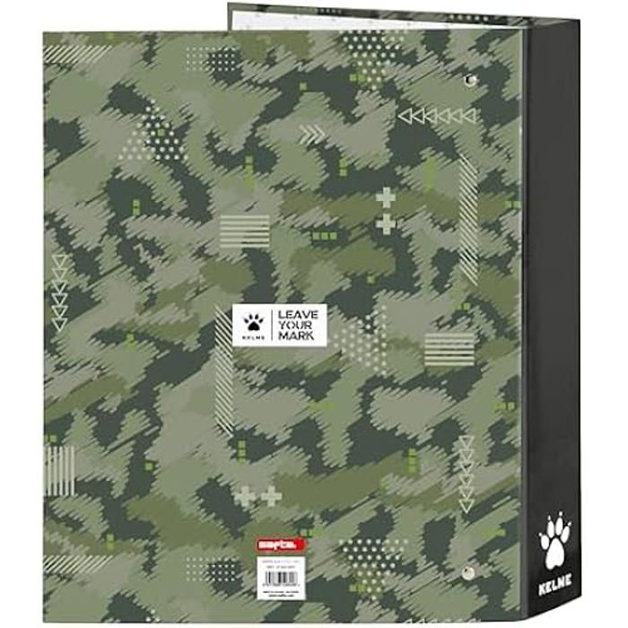 Classeur Safta Kelme Travel à 4 anneaux pour enfants - Bleu - Dos - Synthétique