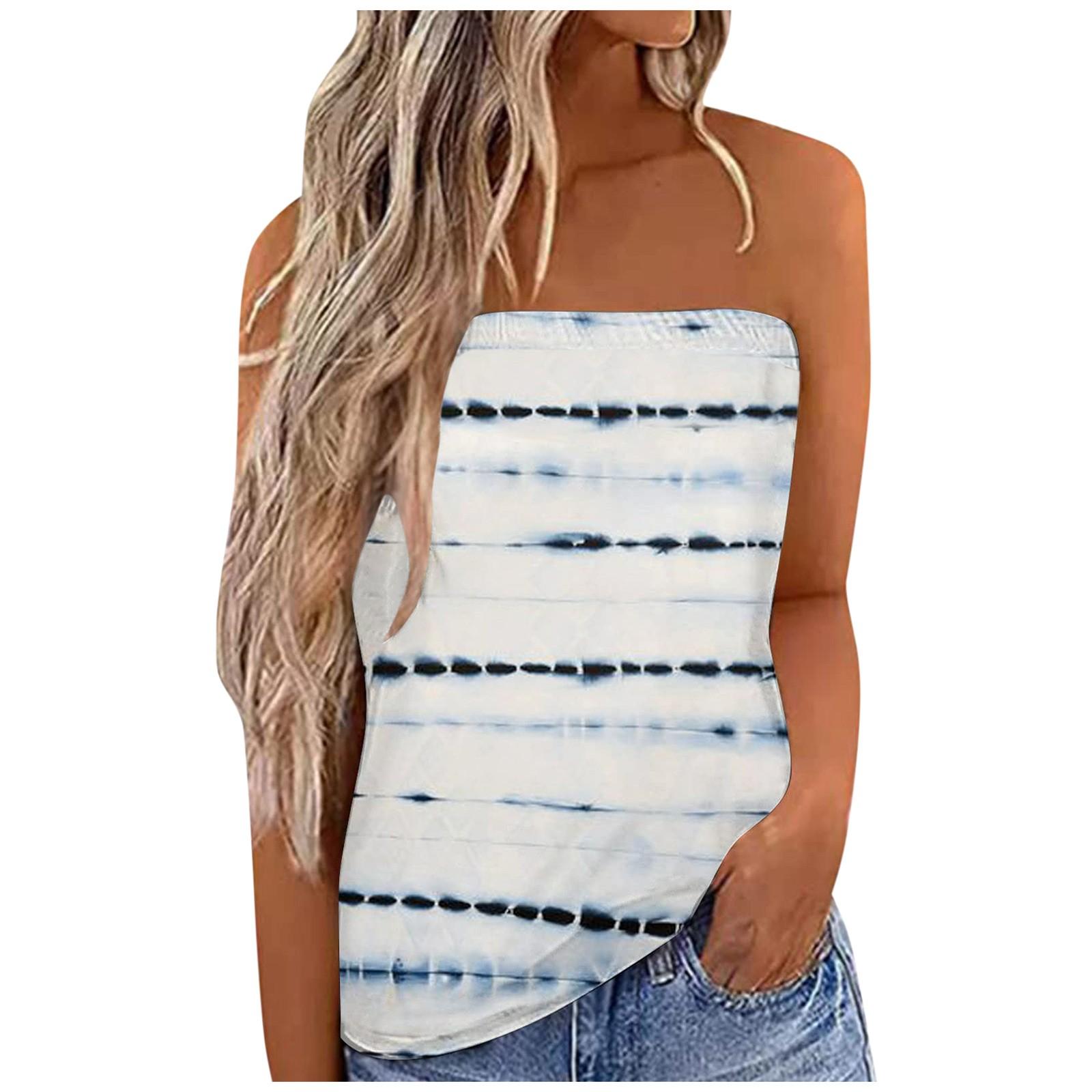 

Женский летний сексуальный топ без рукавов с открытыми плечами, пляжный жилет без бретелек, рубашка-бандо, сексуальные топы с открытой спиной XXL тёмно-синий