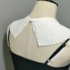 Pleated Ruffle Decorative Shawl Wrap Women Girl Solid Color Chiffon False Collar
