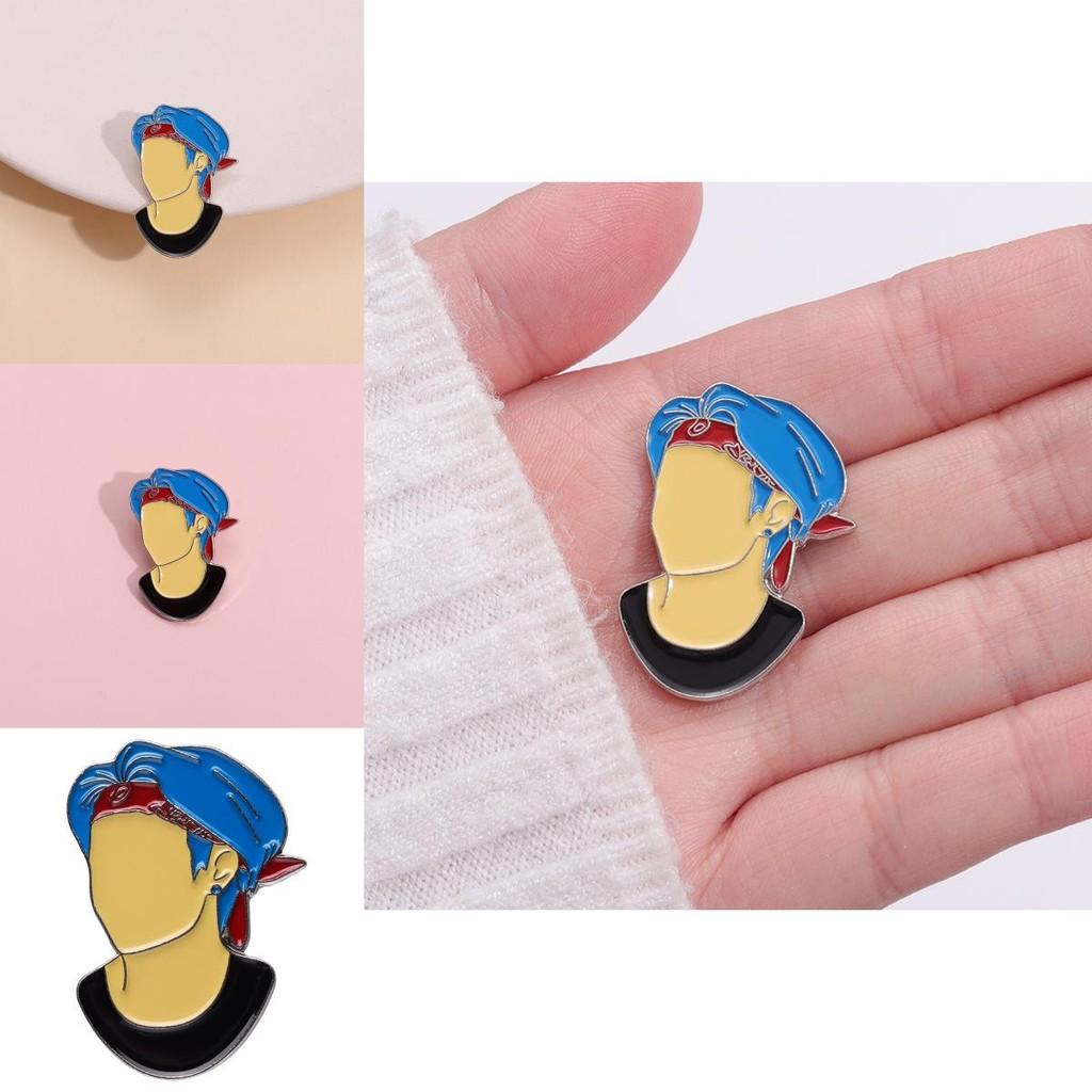Trendy Cartoon Character Alloy Brooch Featuring Stylish Blue Haired Boy For Fashionable Decoration