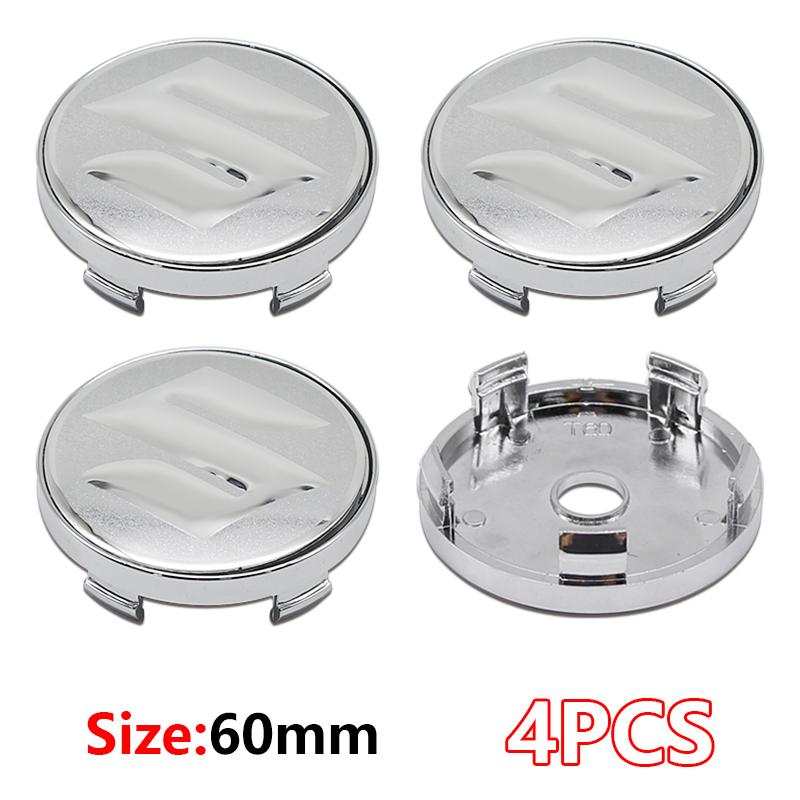 4 Stück Suzuki Radkappen Aufkleber 60mm ABS Auto Emblem Radnaben Kappen Abdeckungen Für Suzuki Grand Vitara SX4 Swift Jimny Kizashi