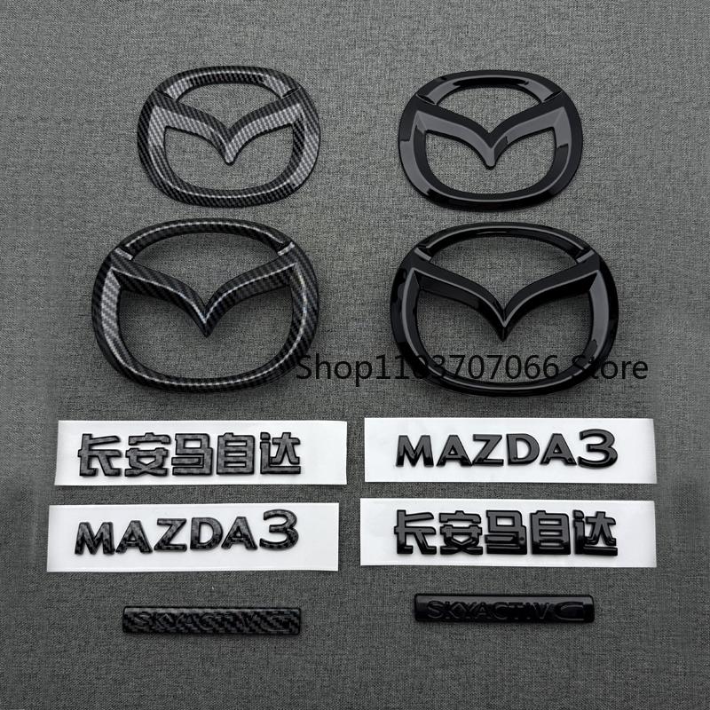 Für 2020 21 22 23 24 Jahr MAZDA3 AXELA Limousine und Hatchback Schwarzes Logo Emblem Auto Front Heck Kofferraum Abzeichen Aufkleber MAZDA3 Zubehör