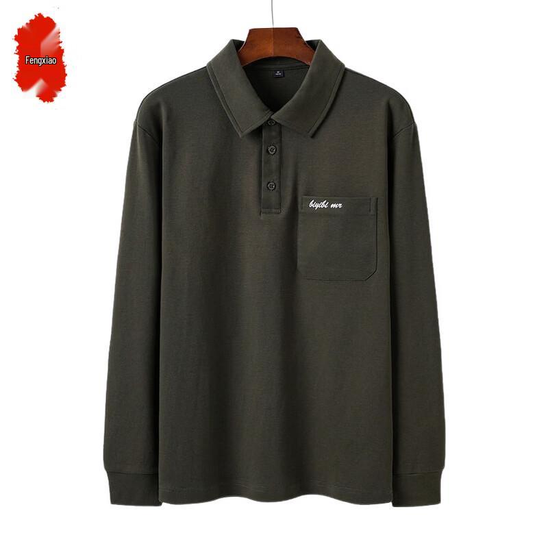 

Мужская хлопковая футболка-поло с длинным рукавом 3XL