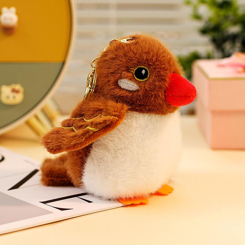 Kawaii Bird Plush Mini Artificial Pendant Toys Cute Lifelike Parrot Sparrow Plush Pendant Bag Accessories Kid Birthday Gifts