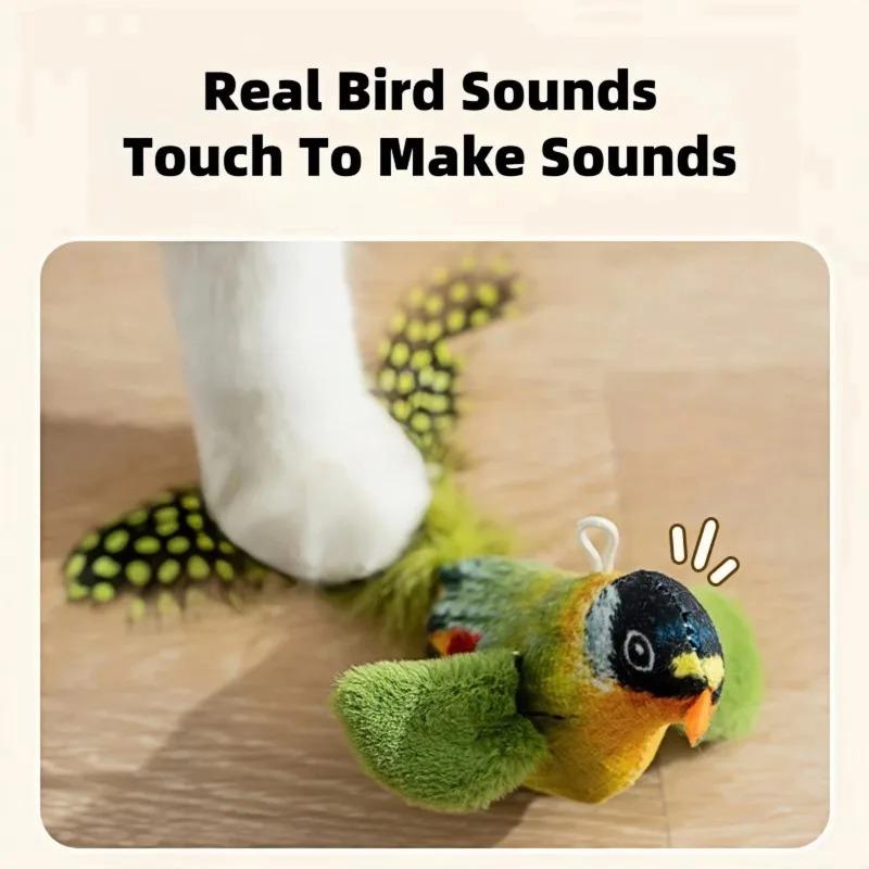 Simulation Bird Cat Toys Cats Interactive Cat Toy Realistic Bird Sound Cat Toy Plush Cat Toy Catnip Cat Toy for Cats Kitten Toy