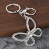 Rhinestone Butterfly Keychain Pendant Lightweight Keychain with Rotating Lobster Clasp Metal