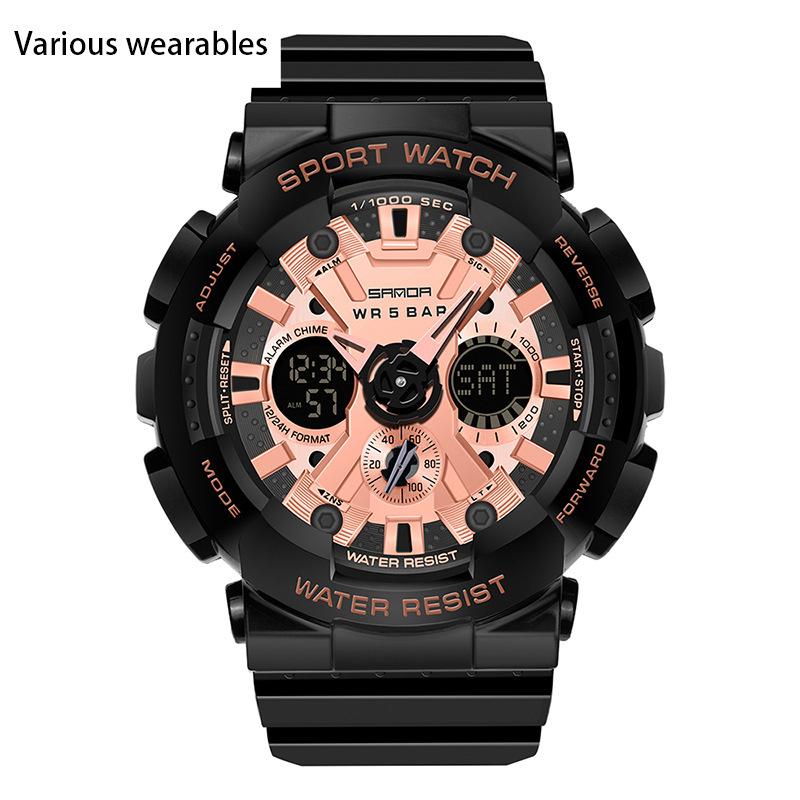 Pánské stylové Harajuku trendy digitální sportovní voděodolné pro muže a ženy, korejská verze Jednoduché elektronické hodinky