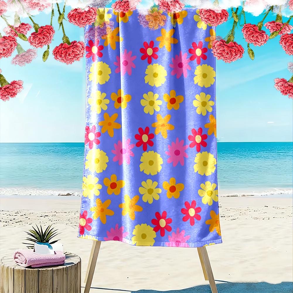 Colorful Floral Pattern Beach Towel Beach towel quick-drying for travel outdoor sports jogging beach and swimming