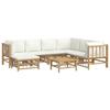 VidaXL Salon de jardin 8 pcs avec coussins blanc crème bambou 3155191