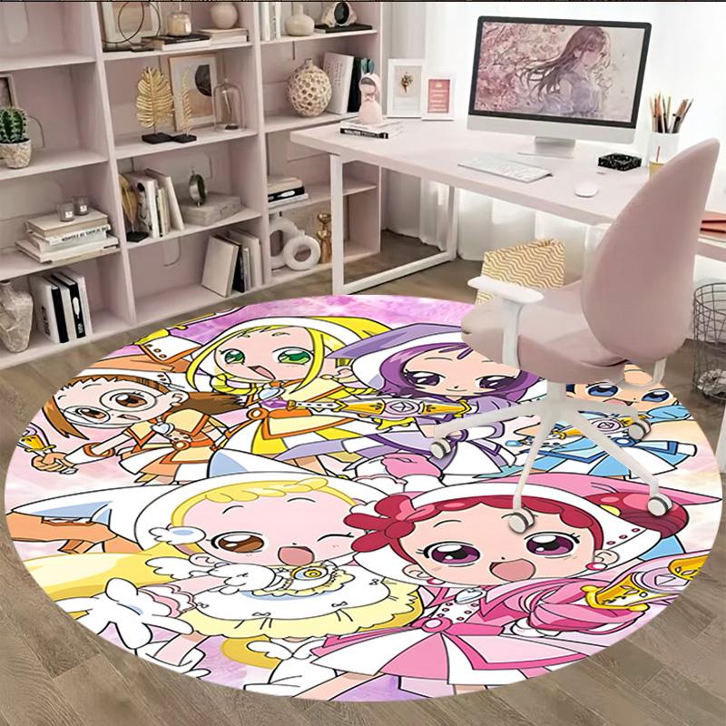 1pc DoReMi2 Print Round Carpet Chair Round Carpet Suitable for Bedroom Living Room Home Decorative Carpet