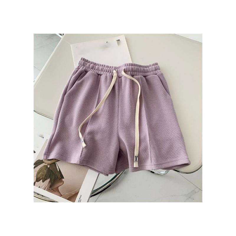 Summer Shorts Women Elasticity Lovely Girls Korean Style Sweet Students Harajuku Simple Pure Gray Trousers Female