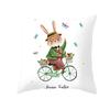 Easter Cartoon Cute Rabbit Digital Printing Short Plush Pillow Covers Decorative for Car Sofa Office Cushion Cover Home Goods