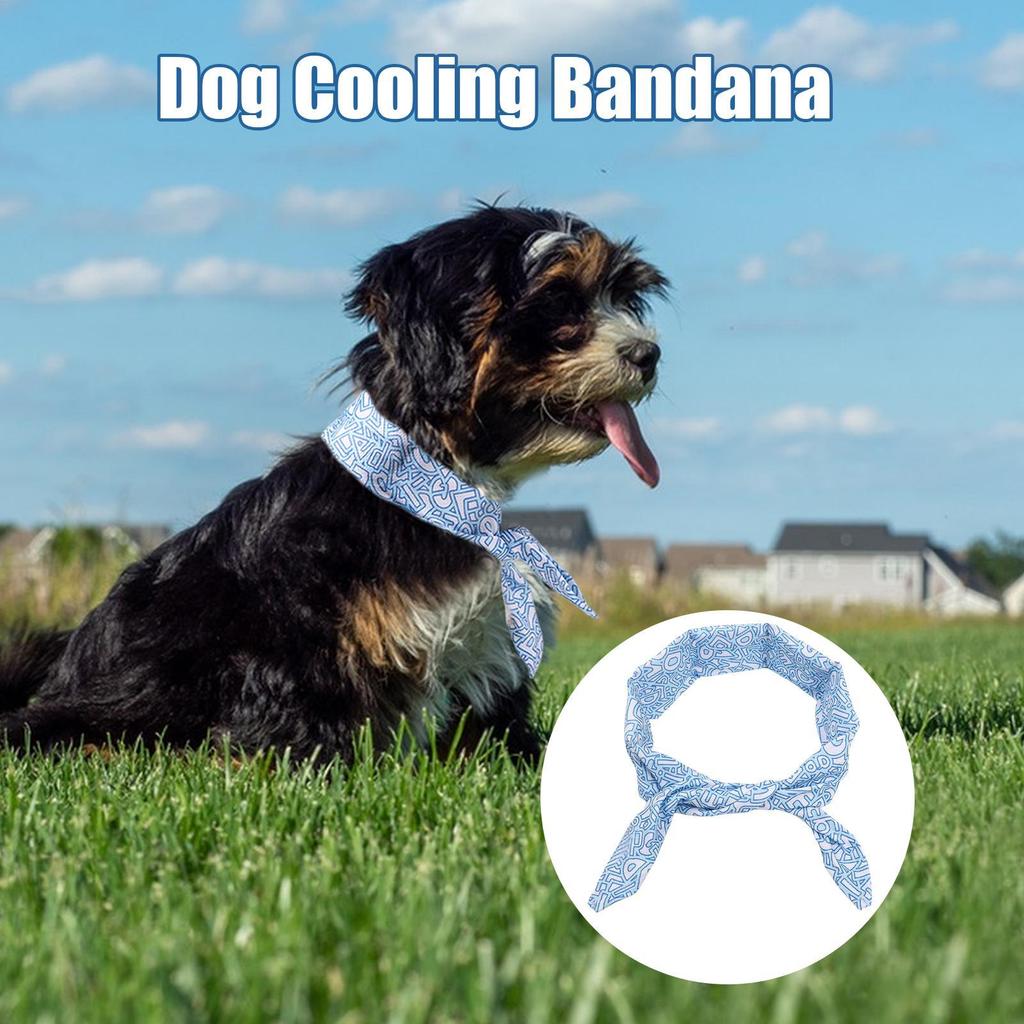 Summer Dog Cooling Collar Cat Dog Ice Scarf Reusable Fast Cooling Ice Pet Scarf Adjustable Cat Collar Dog Bib Prevent Heatstroke