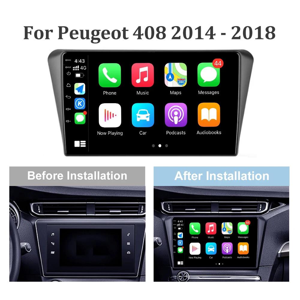 Android 13 Car Radio Wireless Carplay For Peugeot 408 2014- 2018 5G Wifi Stereo Multimedia Video Player GPS Navigation Head Unit