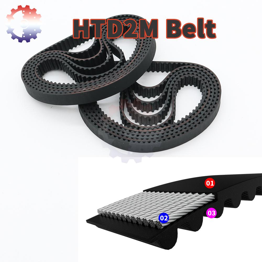 HTD 2M Drive Toothed Belt 2M Timing Belt Width 4 6 10 15mm Belt Length 118mm to 376mm 142mm HTD2M Closed Loop Rubber Timing Belt