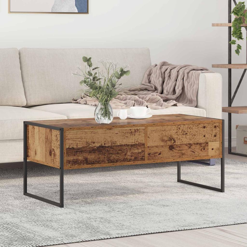 Coffee Table Reclaimed Wood Look 100 x 46 x 40 cm Wood Based Material