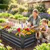 Raised Beds for Garden, Galvanized Outdoor Planters, for Herbs and Vegetables, Use for Patio, Backyard, Balcony, Grey