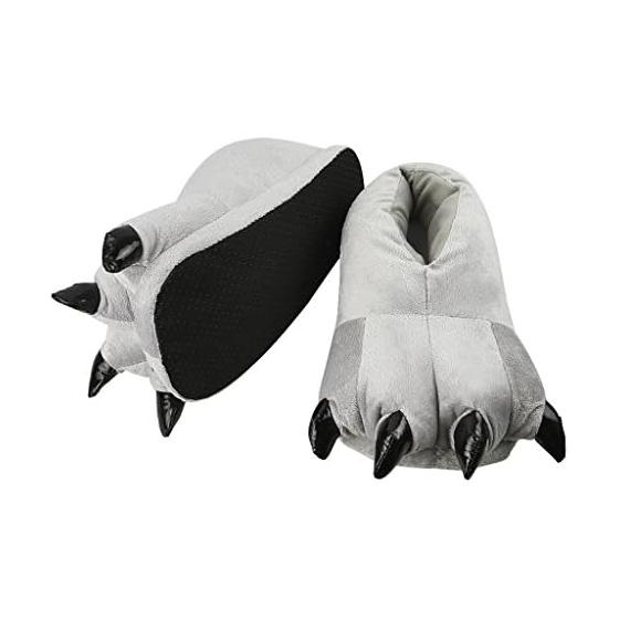 [Moonlove] Dinosaur Slippers with Claws, Men's, Women's, Funny Room Shoes, Halloween Cosplay, Heels, Cotton Filled, Thick, Warm, Indoor Shoes,