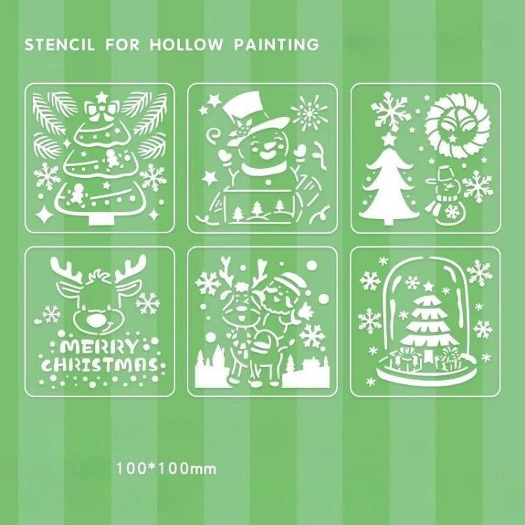 Christmas Stencils For Crafts Reusable Christmas Tree Stencil Hollow Drawing Stencils Educational Holiday Stencils Christmas