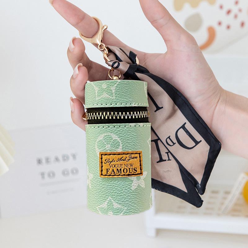 

Женский мини-кошелек для монет и помады с подвеской-ключом, с ретро-принтом 2024 года