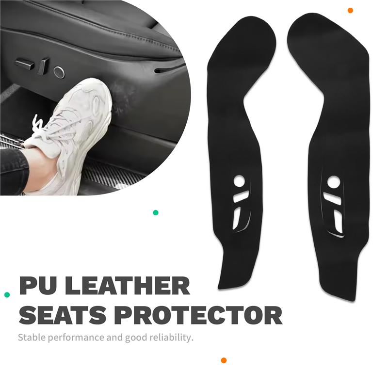 Car Front Seats Anti-Kick Pad Seats Protector Cover PU Leather Sticker Trim For Tesla Model 3 Highland 2024+