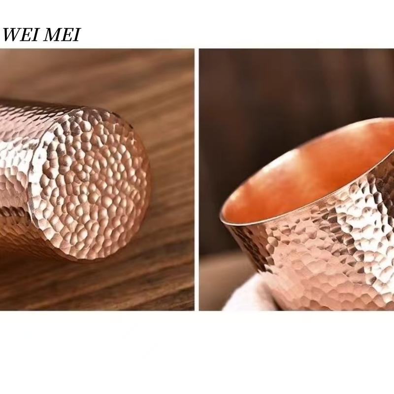 Handcrafted Vintage Pure Copper Coffee Cup,Outdoor Juice Breakfast Mug,Hammer Texture Home use 360ml Drinking Tea Cup Tableware