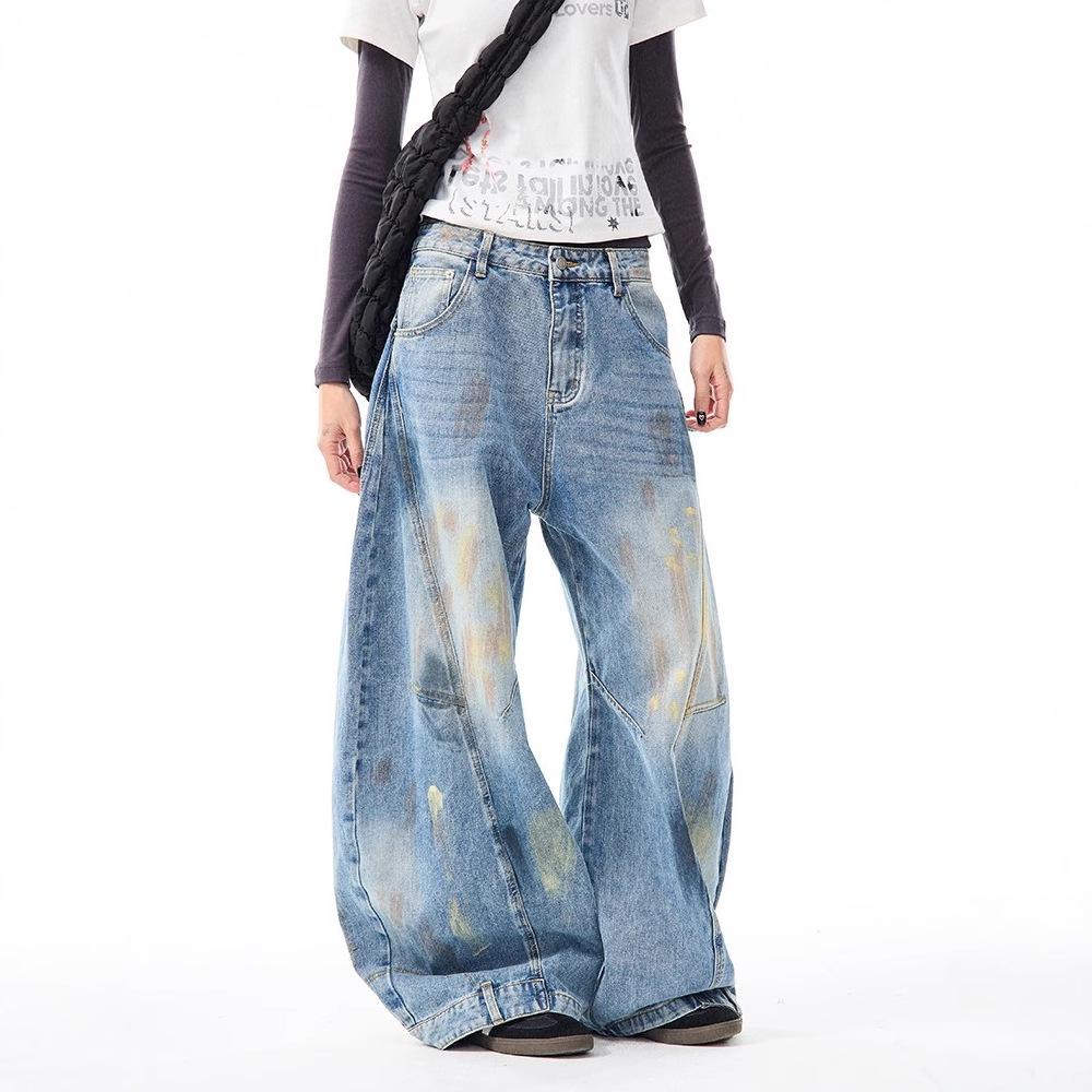 Unisexové vintage džíny Wasteland Scimitar: Volné, Rovné nohavice, Roztrhané Široké nohavice