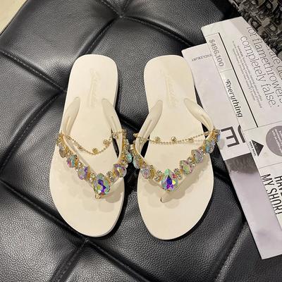 Summer Women Shoes Fashion Slipper Girl Bling Crystal Flip Flops Comfortable Soft Sole Beach Shoes