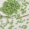 Handmade Cute Flower & Heart Green Ceramic Beads for DIY Jewelry
