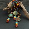 Vintage Nepál Dlouhá Buddhistická Mala Dřevěný Korálkový Přívěsek & Náhrdelník Etnický Bohemian Boho Buddha Šťastné Šperky pro Ženy Muže