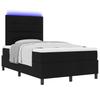 Boxspring Bed with LED Light Strips Black 120 X 190 Cm Fabric