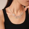 Rhinestone 2025 New Year Ear Stud Aesthetic Crystal Party Necklace Happy New Year Earrings  Banquet