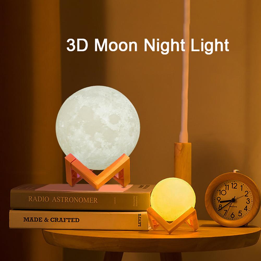 

Светодиодный ночник, 3D лунные огни, детский ночник с зарядкой через USB, настольные украшения из дерева