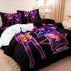 K-Pop Bedding Set Demon Hunters Themed Pink or Black Other Side Print Polyester Student Dormitory Duvet Cover Boys Girls Gift