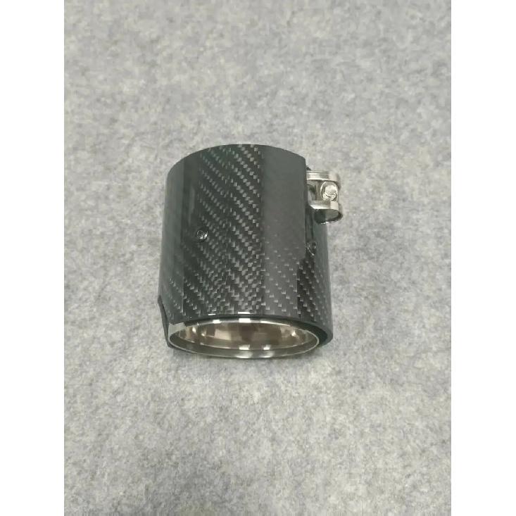 90mm Long Silver Carbon Fiber Exhaust Tip for BMW M2 M3 M4 M5 M6, F87 F80 F82 F83 F90, G80 G82 G83