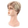 Synthetic Casual Hair Short Blonde Wig for Men Male Wig with Bangs Curly Hairstyle Natural Pixie Cut Wigs Cosplay Heat Resistant