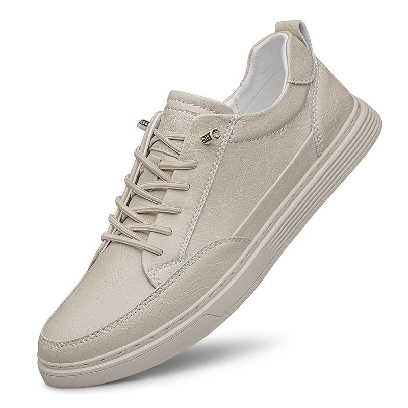 Men's Genuine Leather Slip-On Sports Casual Shoes with Thick Sole