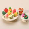 Mini Simulated Fruit Ornament Watermelon Avocado Grape Lemon Peach Micro Landscape Dollhouse Miniature Toy Car Decoration
