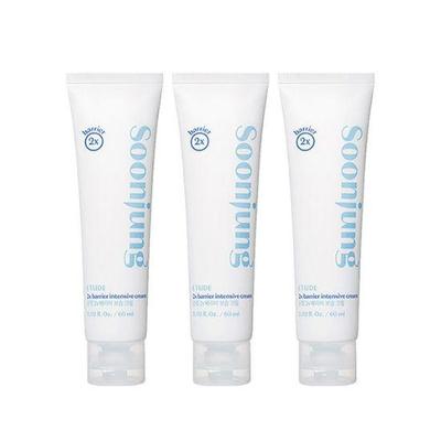 ETUDE SoonJung 2x Barrier Intensive Moisture Cream Hydrating Skin Barrier Repair 60ml X3