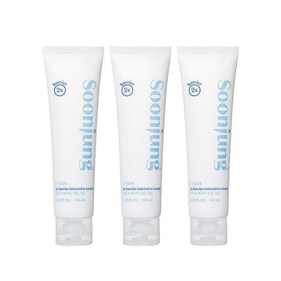 ETUDE SoonJung 2x Barrier Intensive Moisture Cream Hydrating Skin Barrier Repair 60ml x3