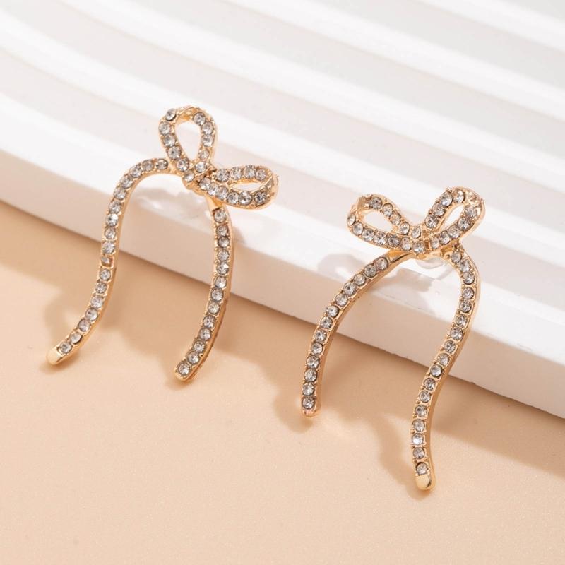 Bowknot Ear Studs Fashion Bowknot Earrings Trendy Jewelry Alloy Material Ear Pendants for Fashion Forward Individuals